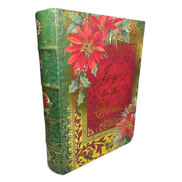 Punch Studio Storage Book Box Christmas Poinsettia 8.5” Gift Storage Trinket - Picture 14 of 14